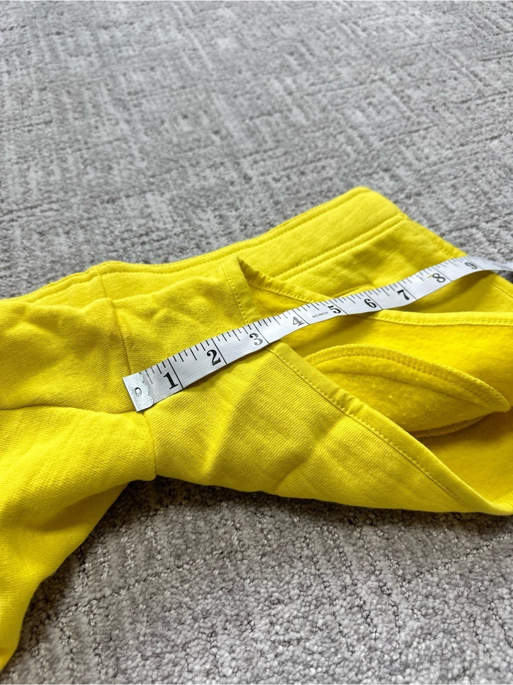 Powder Room Bright Yellow Drawstring Shorts Small Fleece Lined Cotton Blend Y2K - Picture 8 of 11
